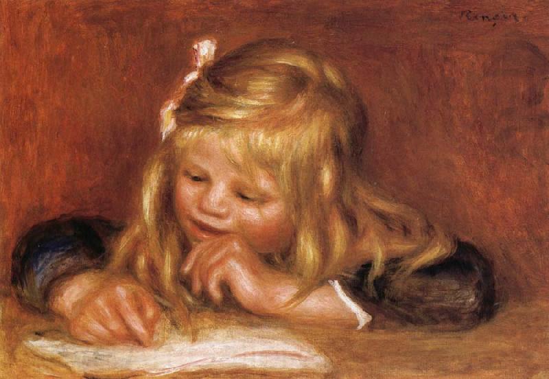 Pierre Renoir Coco Reading Norge oil painting art